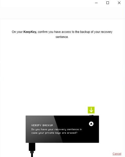 Keepkey - Verify backup